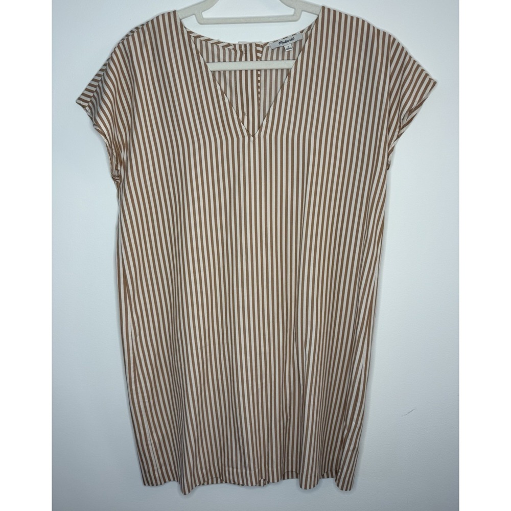 Madewell Top Womens‎ Medium Brown White Casual Beach Lightweight Tunic